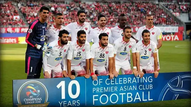 تیم فوتبال پرسپولیس در دیدار رفت فینال آسیا 2018