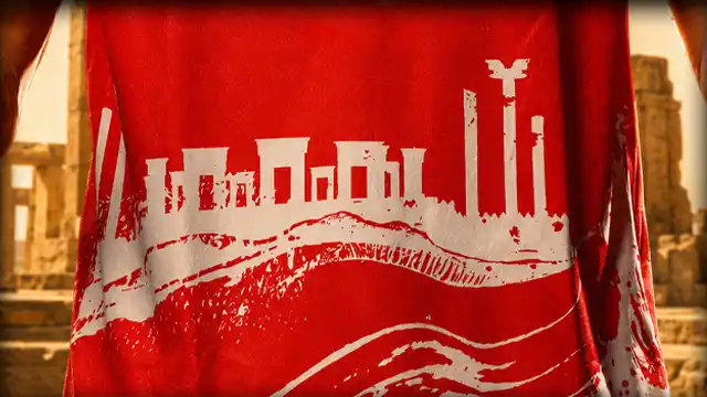 تخت جمشید روی لباس پرسپولیس