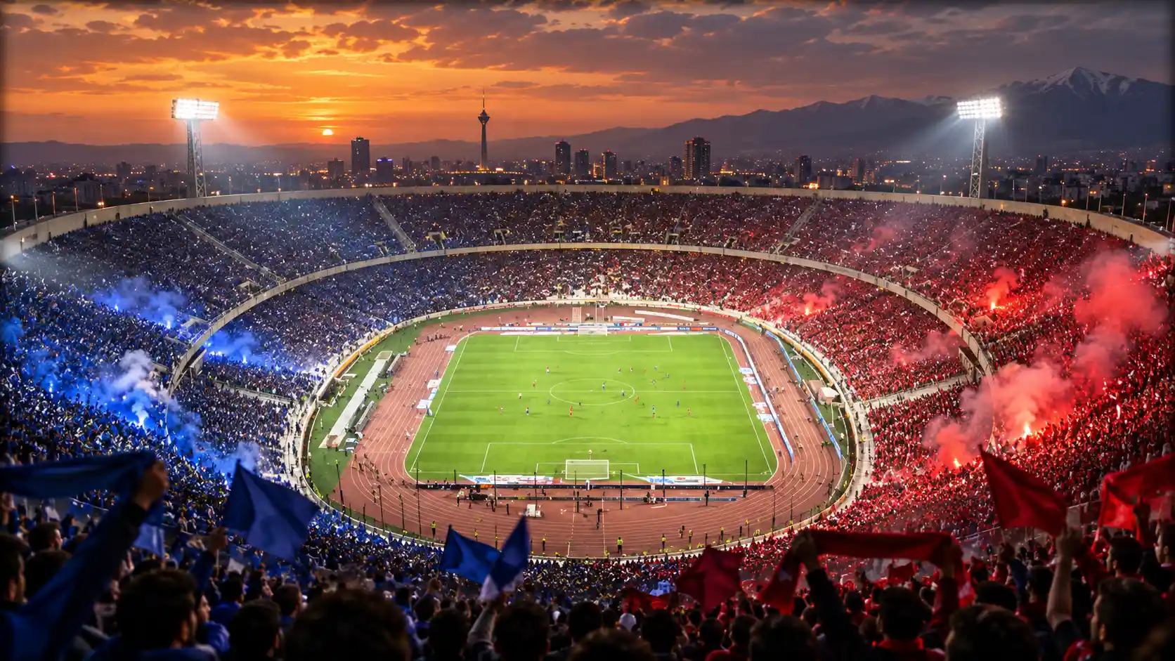 استادیوم آزادی مملو از طرفداران استقلال و پرسپولیس